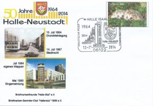 50 Jahre Halle-Neustadt 2014 (Briefumschlag mit Sonderstempel)